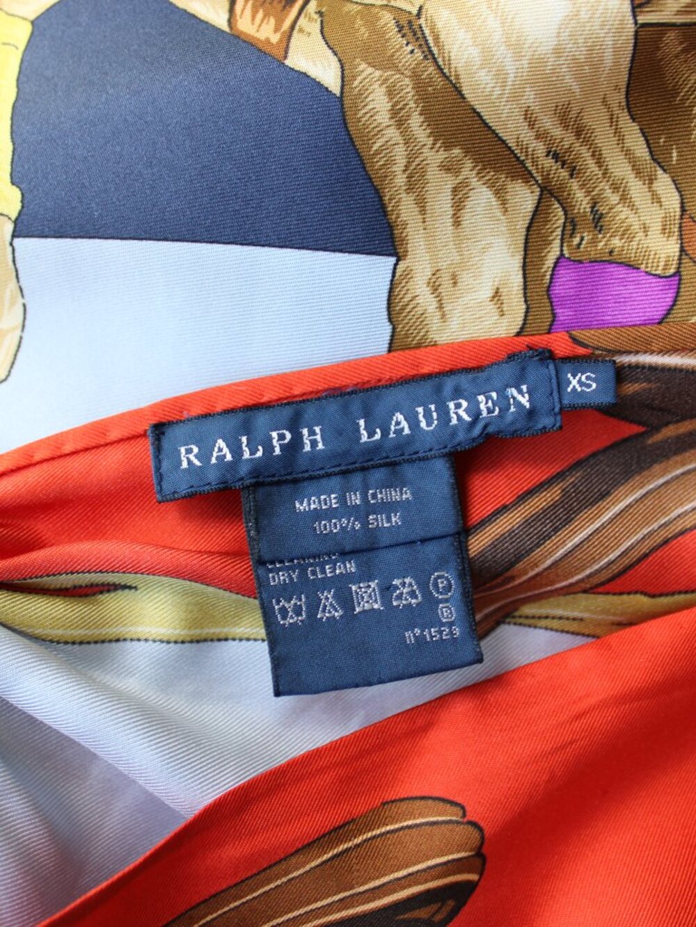 Ralph Lauren equestrian Polo horse halter silk scarf leather tunic dress top XS - Picture 11 of 12